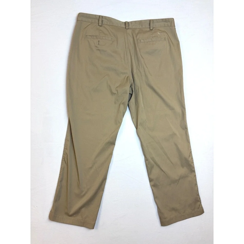 Nike‎ Golf Dri-FIT Mens 40x30 Khaki Tan Flat Front Stretch Pants Performance